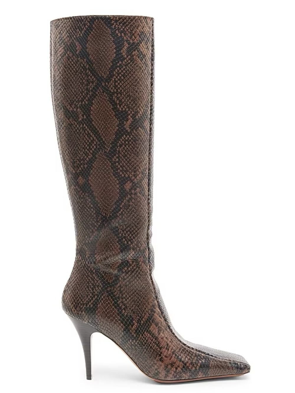 Stella McCartney Vegan Snakeskin Print Knee High Brown Boots NWT Size 40 IT